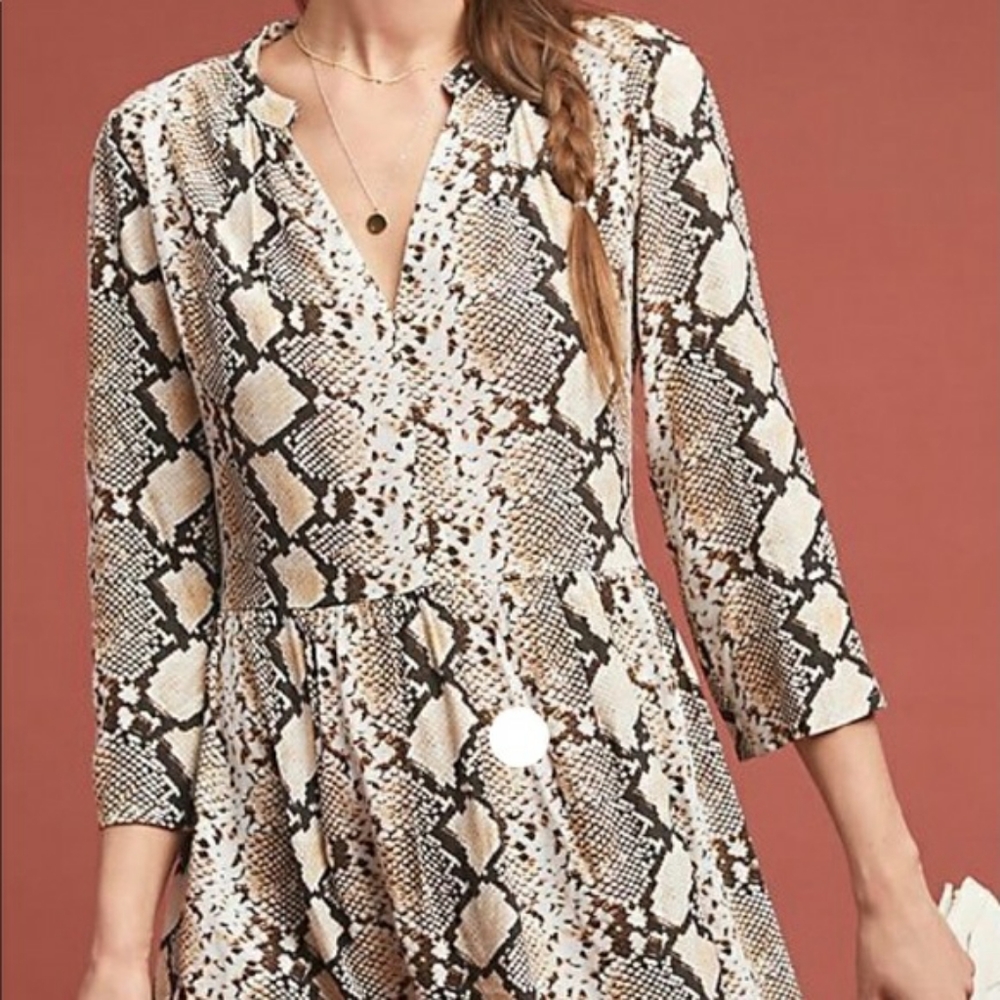 NWT Anthropologie Maeve Juno Snake Print Dress
